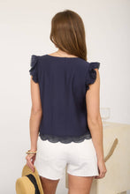 Load image into Gallery viewer, Whispering Willows Linen Blend Top (White or Navy)
