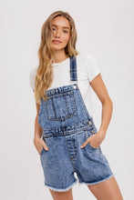 Load image into Gallery viewer, Casual Friday Raw Hem Short Overalls
