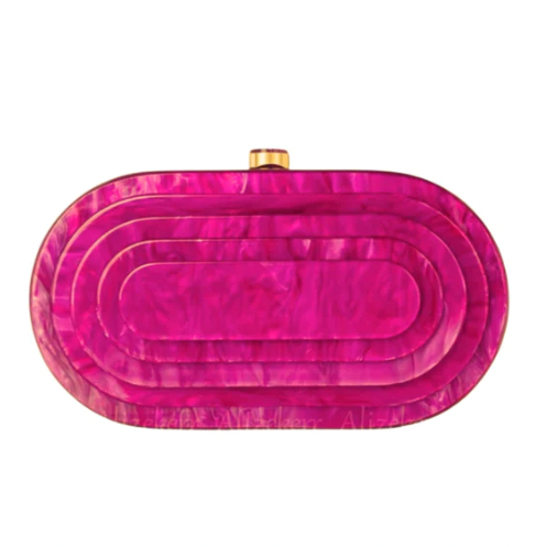 Art Deco Acrylic Oval Clutch Handbag