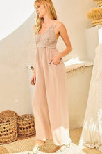 Load image into Gallery viewer, Desert Dreams Boho Lace Trim Jumpsuit
