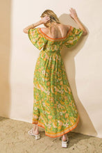 Load image into Gallery viewer, Green Gardens Faux Wrap Dress
