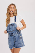 Load image into Gallery viewer, Casual Friday Raw Hem Short Overalls
