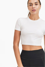 Load image into Gallery viewer, Essential Micro-Ribbed Cropped Athleisure Tee
