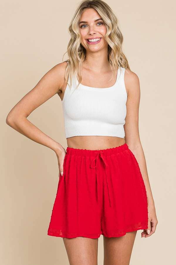 Sweet Cherry Swiss Dot Shorts