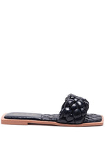 Load image into Gallery viewer, The Marcue Metallic Patent PU Quilted Slide Sandals
