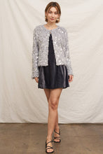 Load image into Gallery viewer, Silver Bells Feathery Glitter Sequin Sweater Cardigan
