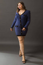 Load image into Gallery viewer, Preppy in Plaid Fitted Sweater Dress (Curvy Collection)
