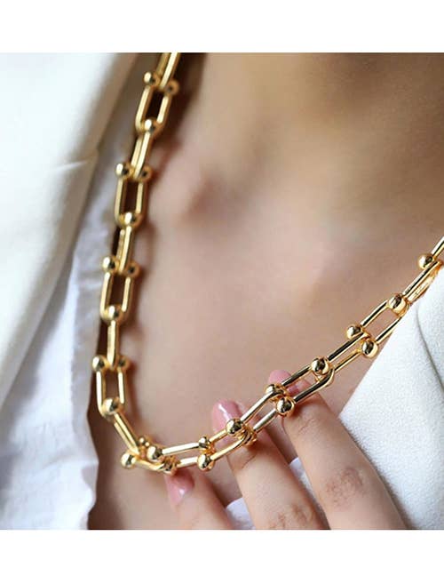 Avra Gold Chain Ball Link Necklace