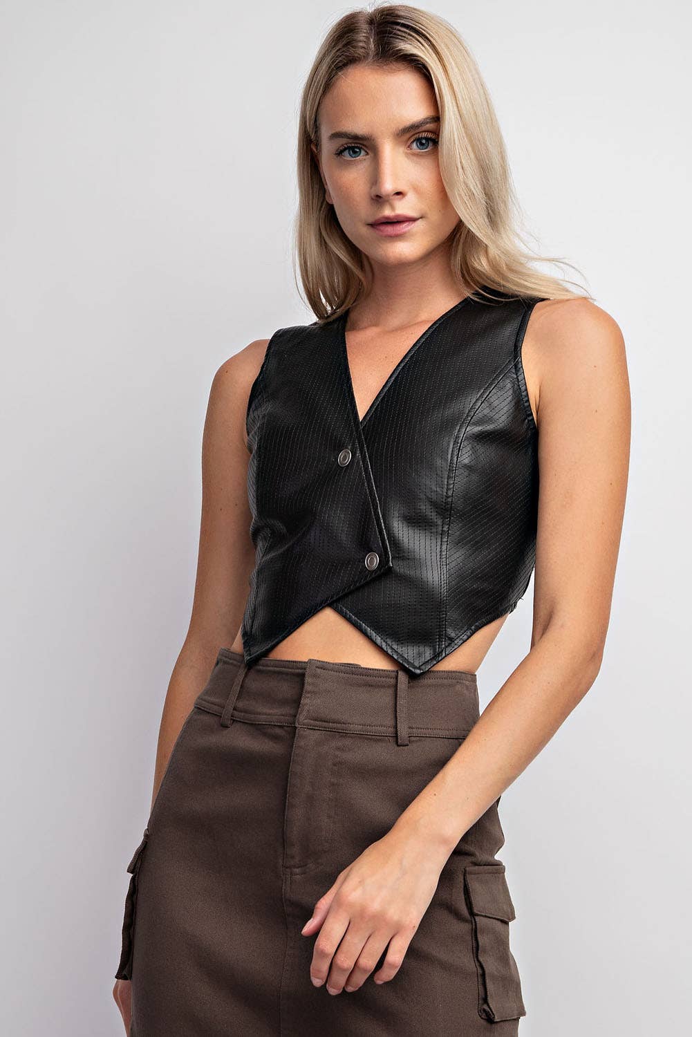 Naughty or Nice Pleather Vest