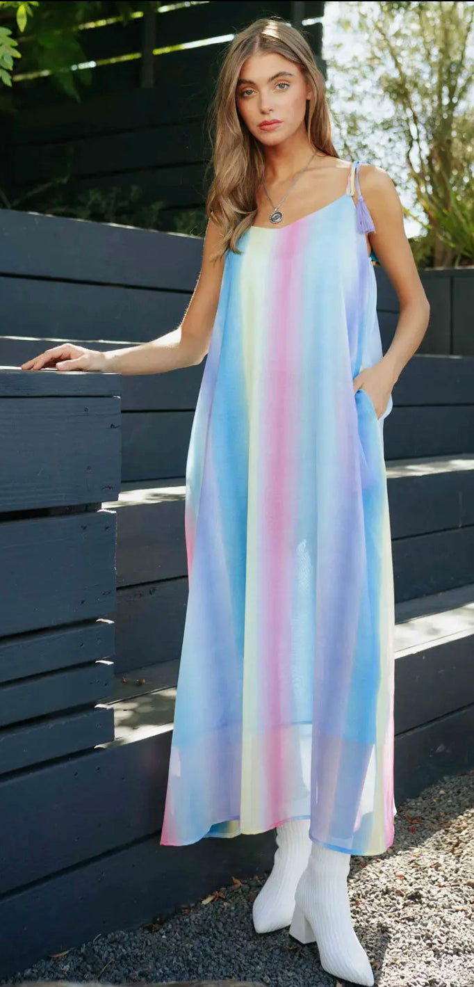 Chasing Rainbows Ombré Maxi Dress