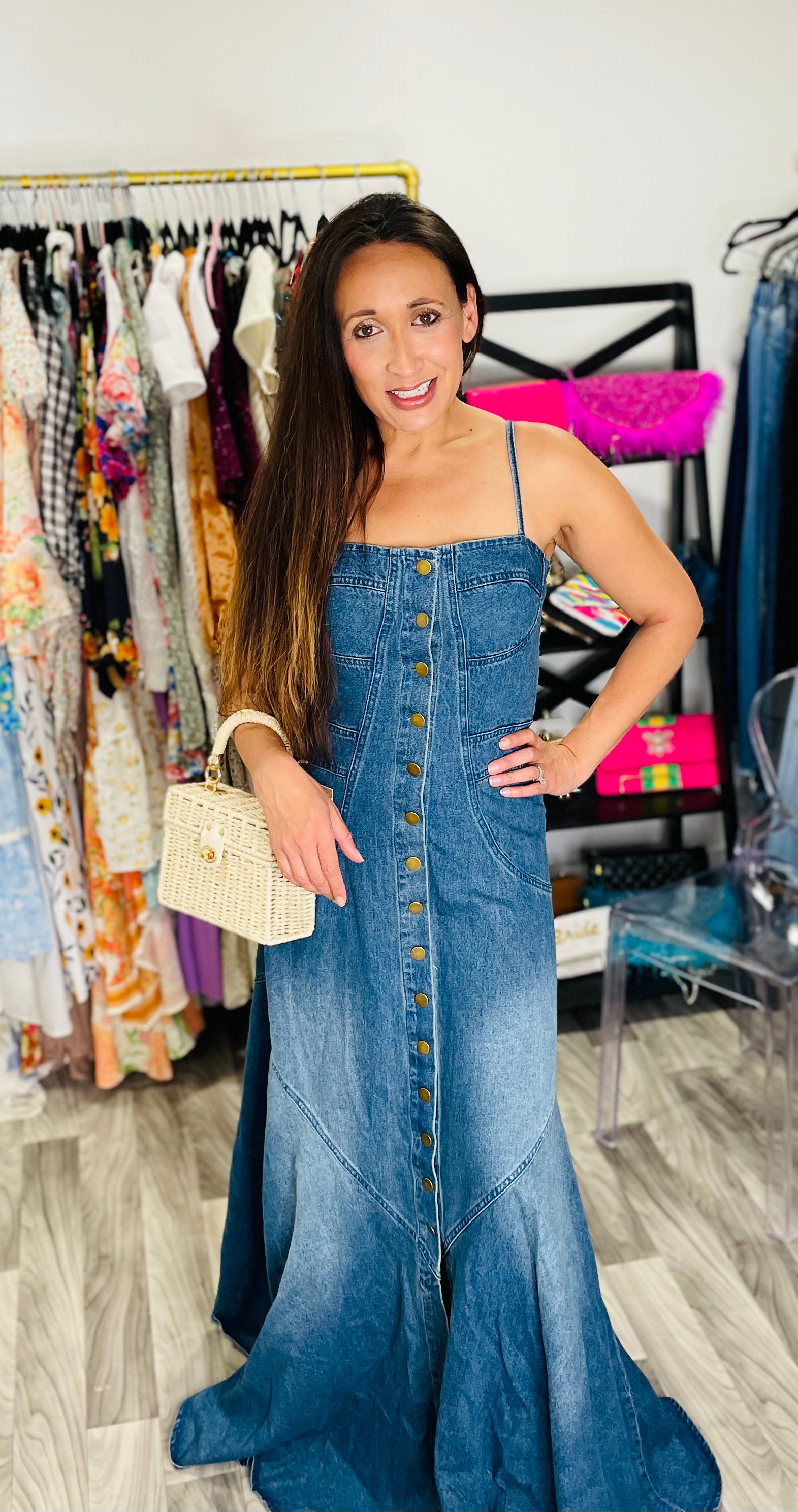 Denim Queen Maxi Dress – Stellaluna Raine