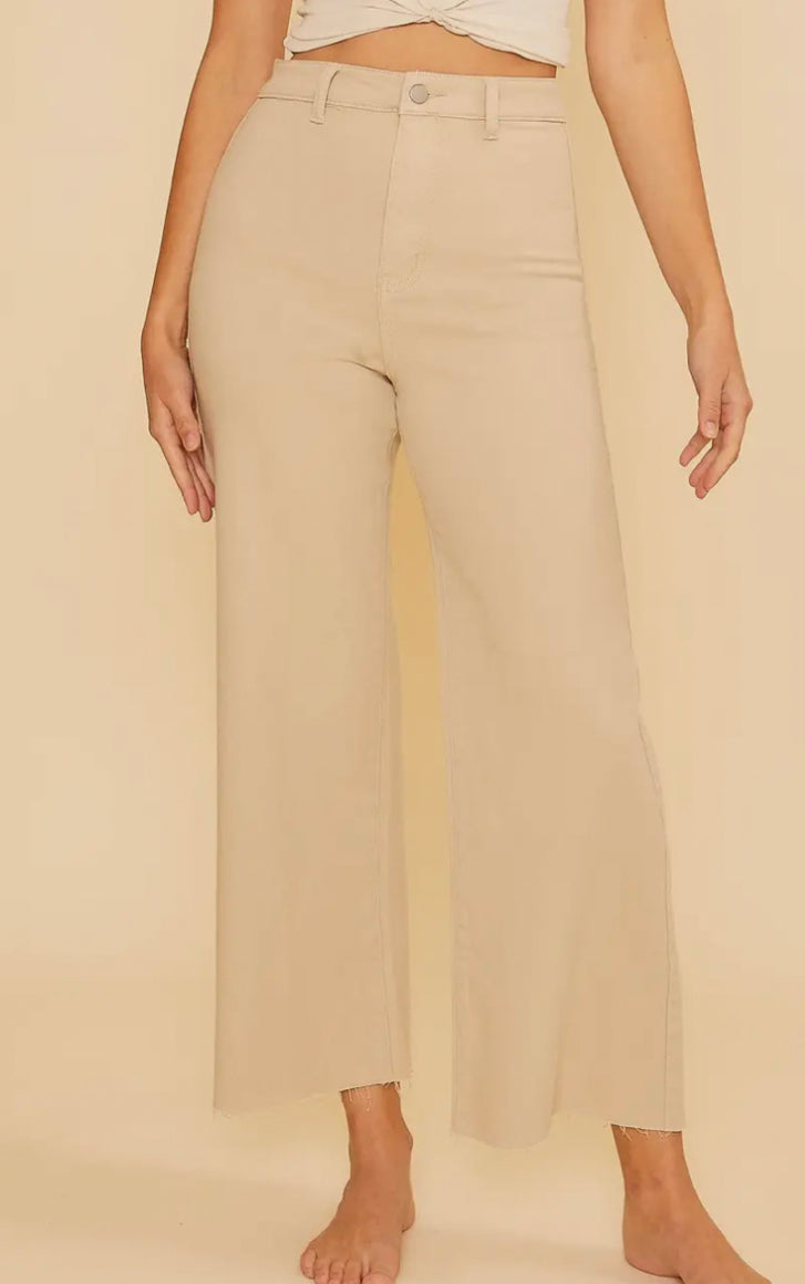 Best of the Best Stretch Wide Leg Khaki Jeans