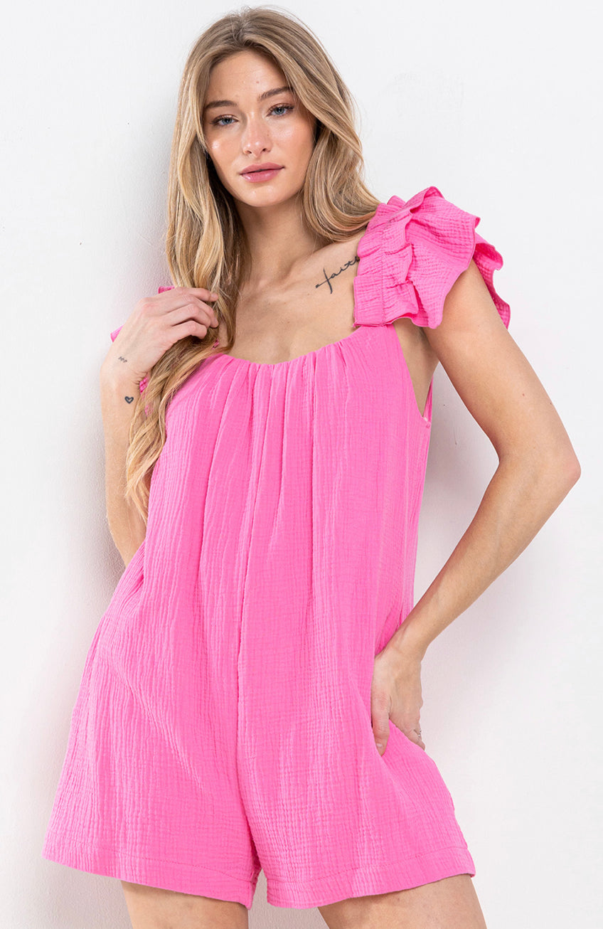 Gauzy Pink Romper