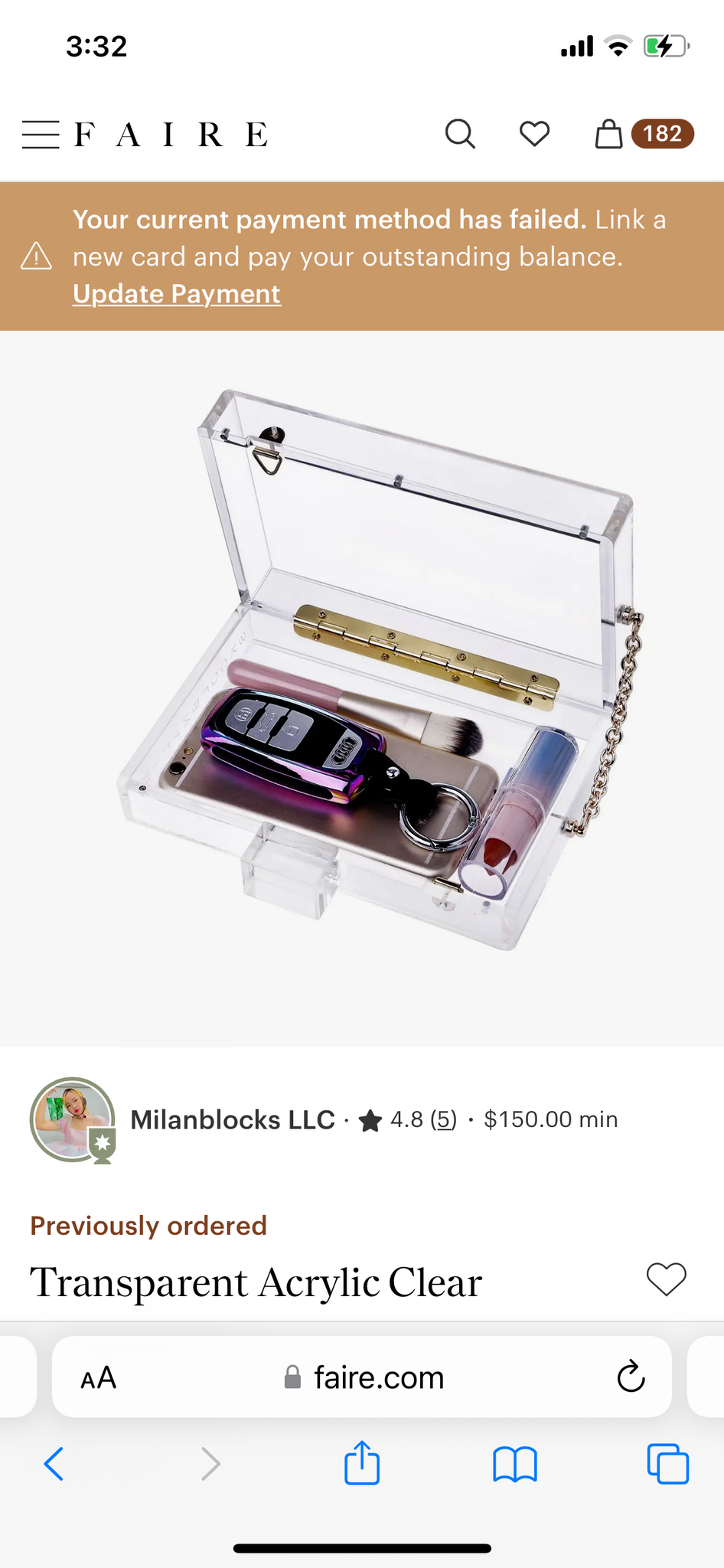 Milanblocks Transparent Acrylic Clasp Clutch