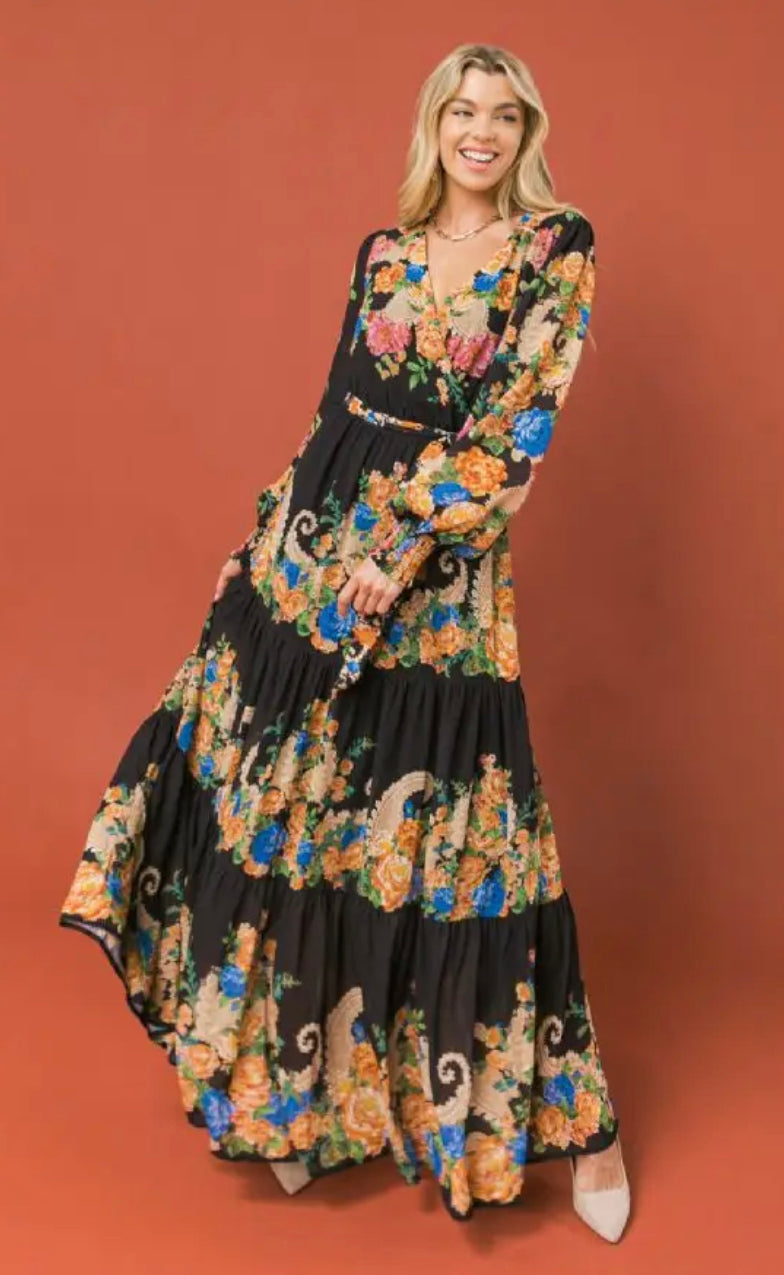 Floral Medallions Maxi Dress