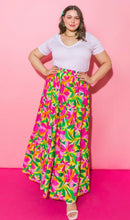Load image into Gallery viewer, Pop of Floral Maxi Poplin Skirt (Curvy Collection)
