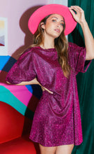 Load image into Gallery viewer, Magic Mirror Magenta Oversized Tee Shirt Dress
