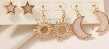 Load image into Gallery viewer, Shine Bright Stars, Sun &amp; Moon Earring Set
