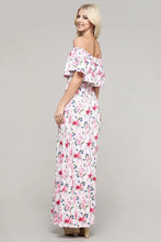 Load image into Gallery viewer, Flirty in Flounce Floral Pink Stripes Maxi Dress
