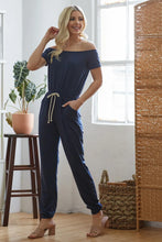 Load image into Gallery viewer, Pardon my French Terry Off Shoulder Jumpsuit
