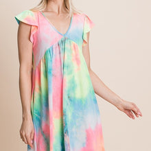 Load image into Gallery viewer, Tie Dye Flutter Sleeve Dress
