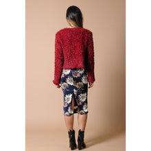Load image into Gallery viewer, Winter Wine Shaggy Cardigan
