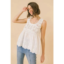 Load image into Gallery viewer, Don’t Spill the Tea Crochet Lace Doily Top
