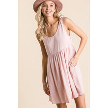 Load image into Gallery viewer, Don&#39;t Make Me Blush Babydoll Linen Dress
