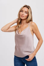 Load image into Gallery viewer, Frosted Taupe Cowl Neck Cami
