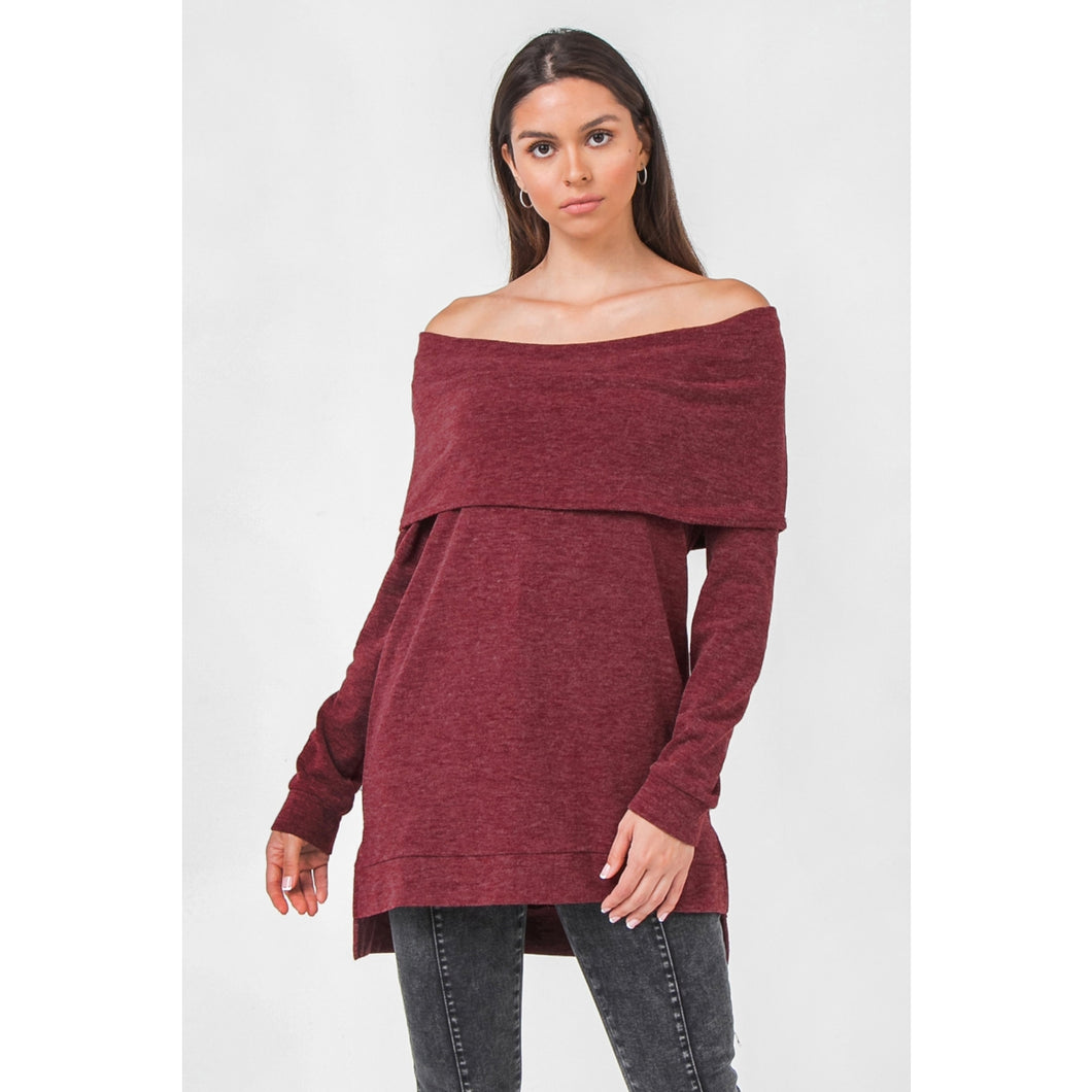 Cowl Neck Two-fer Sweater