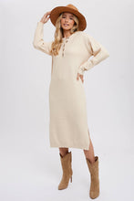 Load image into Gallery viewer, Sweet as Waffles Henley Sweater Dress
