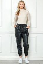 Load image into Gallery viewer, On the Go Vegan Leather Cargo Jogger Pants
