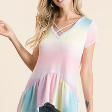 Load image into Gallery viewer, Over the Rainbow Peplum Shirt
