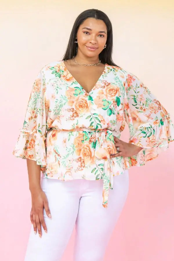Floating in Floral Top (Curvy Collection)