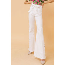 Load image into Gallery viewer, Snazzy Snap High Waisted Paperbag Flare Jeans (2 colors available)

