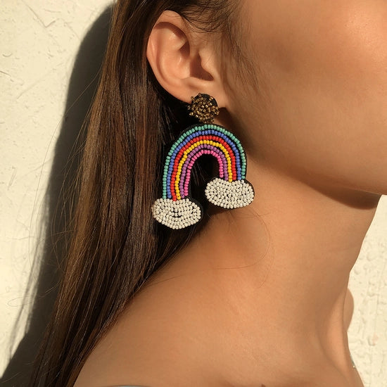 Over the Rainbow Beaded Earrings