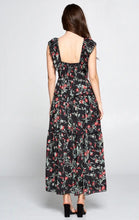 Load image into Gallery viewer, Red Iris Smocked Tiered Mid-Maxi Dress
