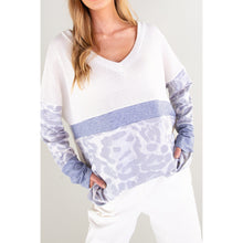 Load image into Gallery viewer, Oversized Leopard Colorblock Waffle Pullover (Mommy &amp; Me available)
