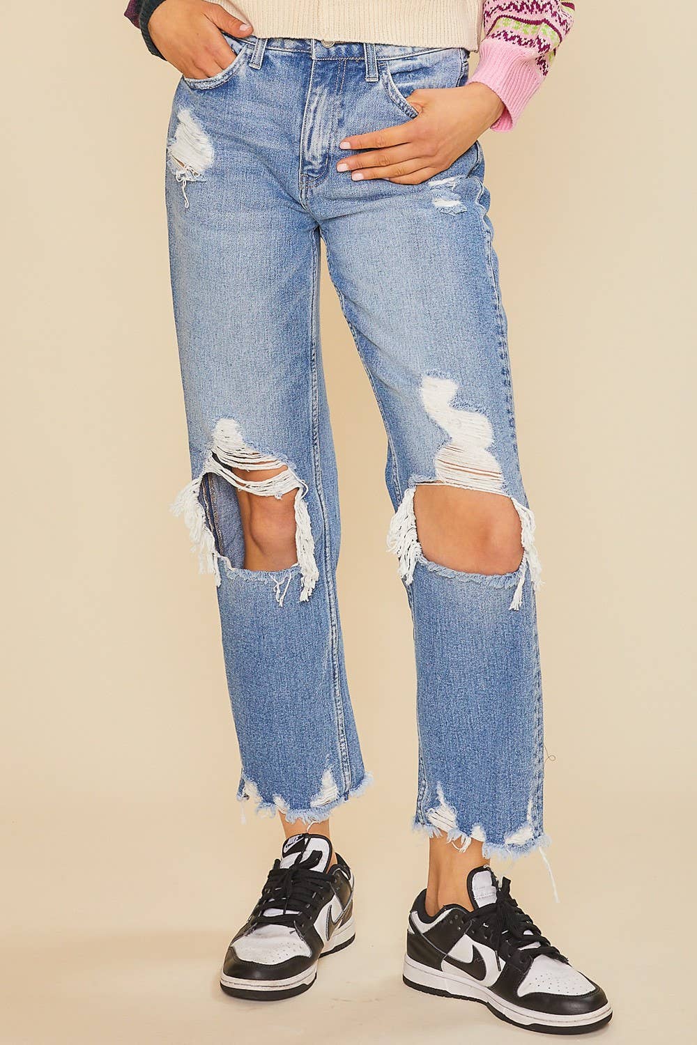 Damsel in Distressed Crop Straight Jeans (curvy available)