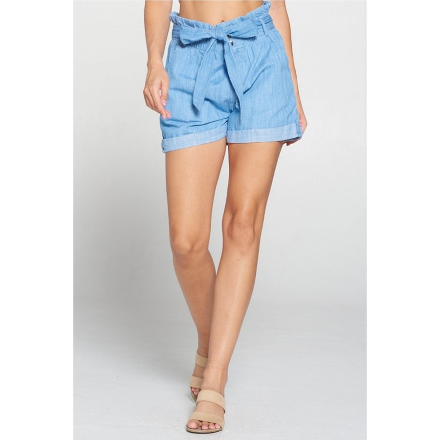 Paperbag Chambray Shorts