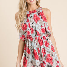 Load image into Gallery viewer, Poppies &amp; Peonies Halter Ruffle Romper
