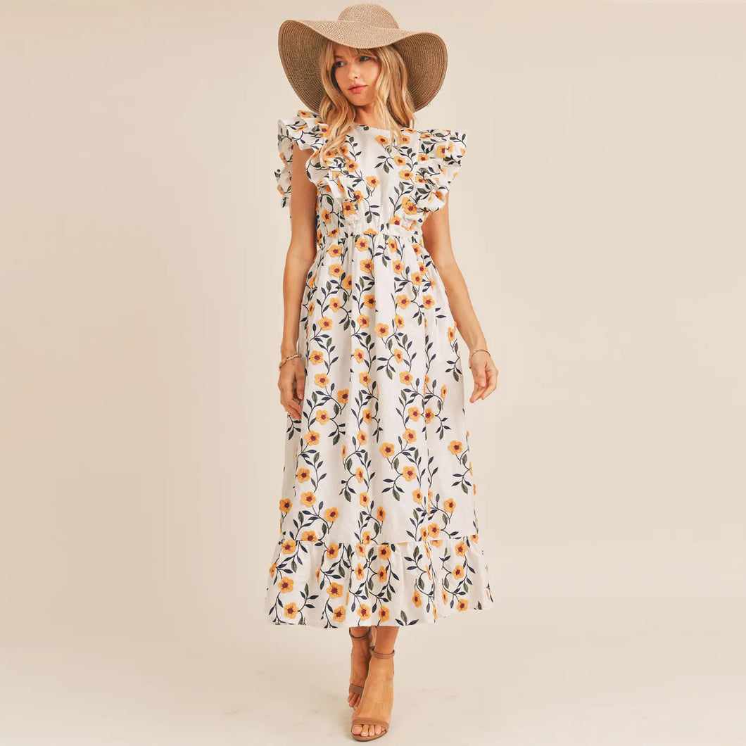 Build me Up Buttercup Embroidered Floral Dress