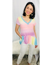 Load image into Gallery viewer, Over the Rainbow Peplum Shirt
