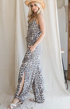 Load image into Gallery viewer, Side Split Leopard Jumpsuit (last one small)
