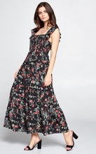 Load image into Gallery viewer, Red Iris Smocked Tiered Mid-Maxi Dress
