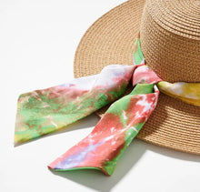 Load image into Gallery viewer, Straw Hat with Tie Dye Scarf
