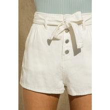Load image into Gallery viewer, White Denim Paperbag Short Shorts
