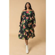 Load image into Gallery viewer, Catch the Bouquet Dress (Curvy Collection/ Black Version)
