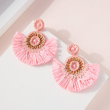 Load image into Gallery viewer, Sequin &amp; Raffia Earring
