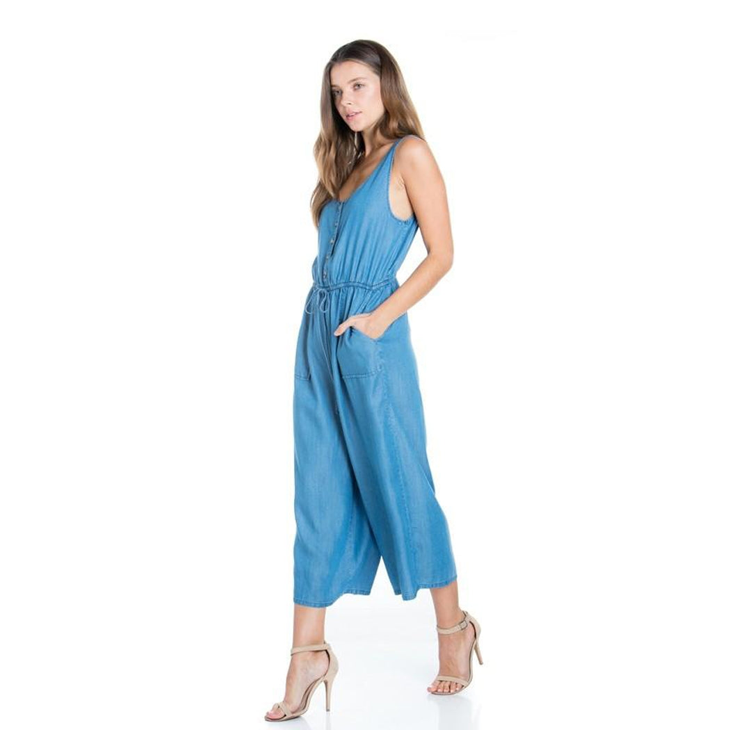 Chambray Button Down Jumpsuit